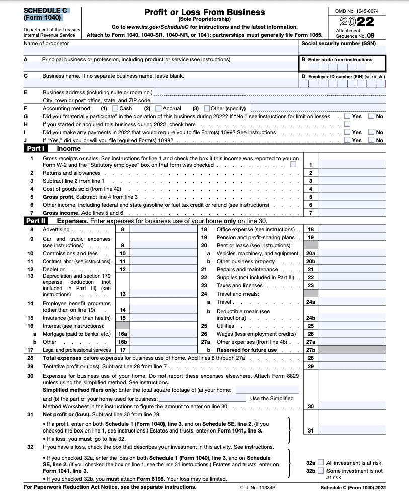 SCHEDULE C(Form 1040) 
