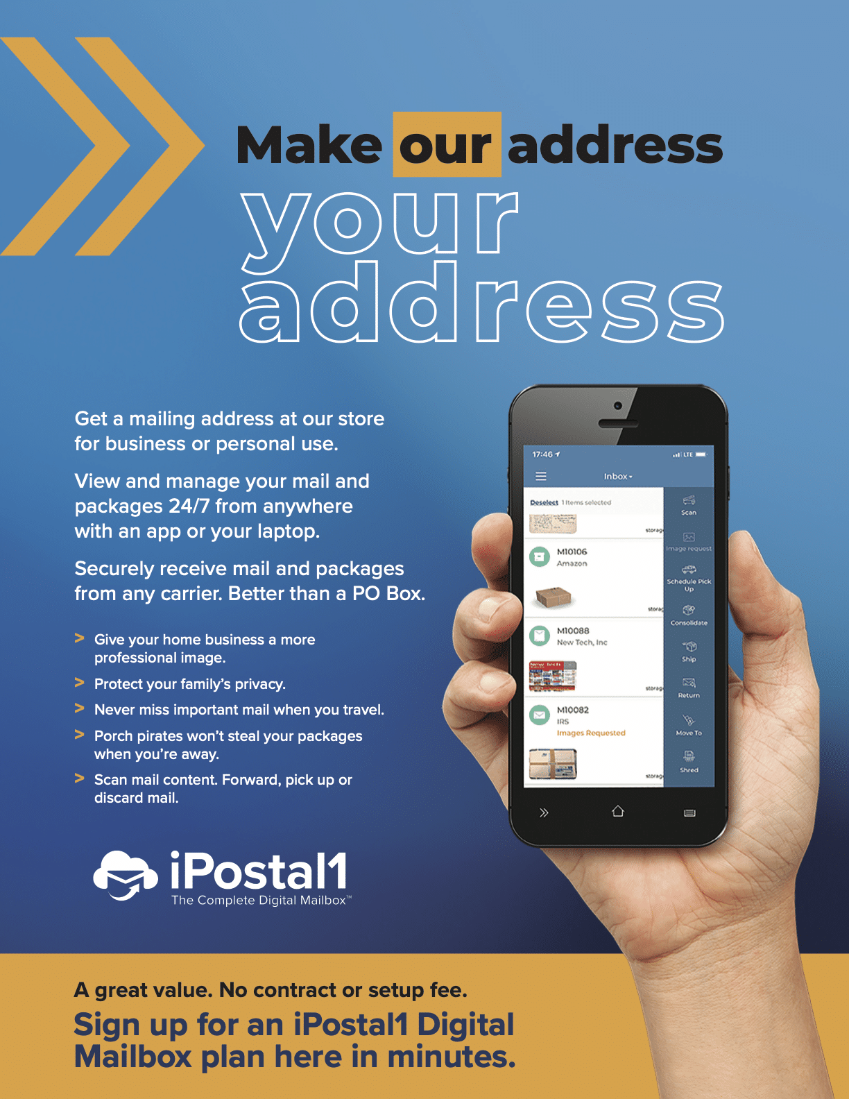 Virtual Business Address with iPostal1 at The Works - personal account