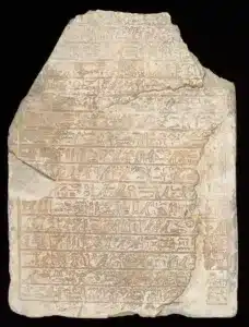 Limestone stela showing classical hieroglyphs from 3,600 years ago