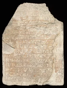 Limestone stela showing classical hieroglyphs from 3,600 years ago