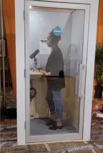 Recording session inside a Zenbooth Solo
